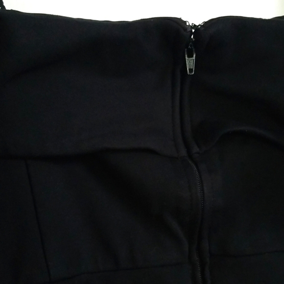 Torrid Black Off Shoulder / Cold Shoulder Assymetrical Hem Bodycon Dress - Picture 10 of 14